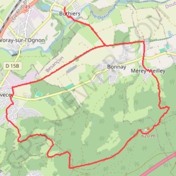 Buthiers Merey-vieillez Devecey Buthiers GPS track, route, trail