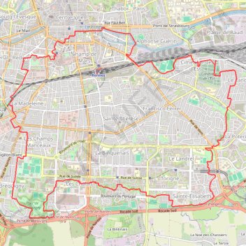 Circuit urbain de Rennes sud GPS track, route, trail