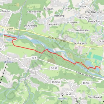 Trace raquettes la rosière GPS track, route, trail