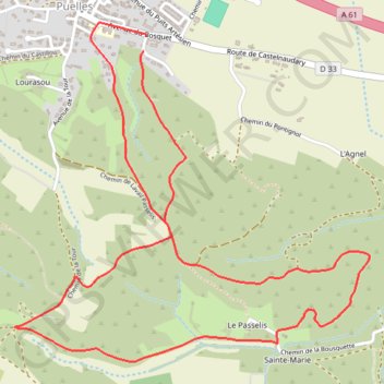 Mas St Puelles - 6km GPS track, route, trail