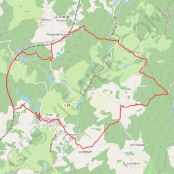 Saint Pierre de Frugie (24) Sentier des crêtes GPS track, route, trail