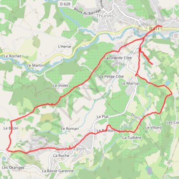 Thurins - Rontalon - Monts du Lyonnais GPS track, route, trail