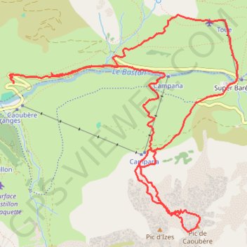 Pic de Caoubère GPS track, route, trail
