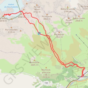 Piz Kesch GPS track, route, trail