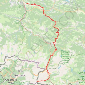 GR 107 : De Montgailhard (Ariège) à Portella Blanca (Andorre-Espagne) GPS track, route, trail