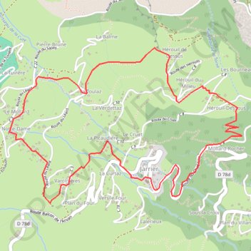 Jarrier - le Tour des chapelles GPS track, route, trail