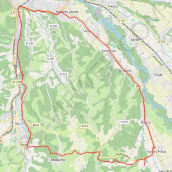 Boucle bosdaros Gan Gelos GPS track, route, trail