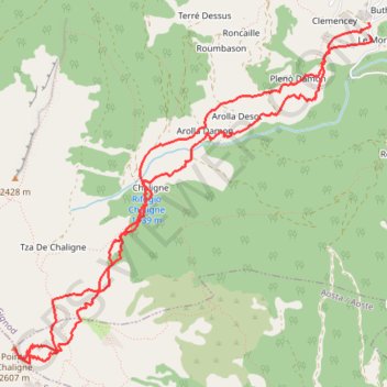 Punta Chaligne GPS track, route, trail