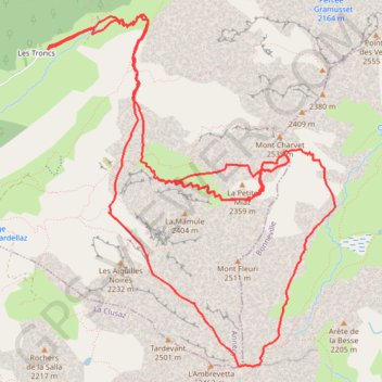 Tour du Mont Fleuri GPS track, route, trail
