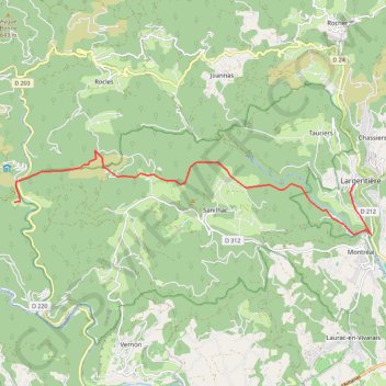 Ardèche Tanargue Largentiere Le gua GPS track, route, trail