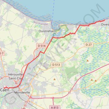 Caen Merville Cabourg (via Sallenelles) GPS track, route, trail