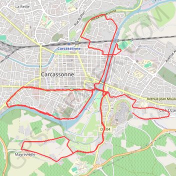 Semi-marathon de Carcassonne GPS track, route, trail