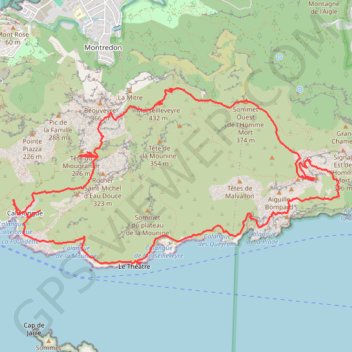 Calanques - Callelongue - Walkyries - Marseilleveyre GPS track, route, trail