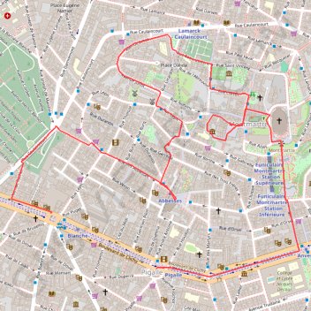 Balade Montmartre GPS track, route, trail