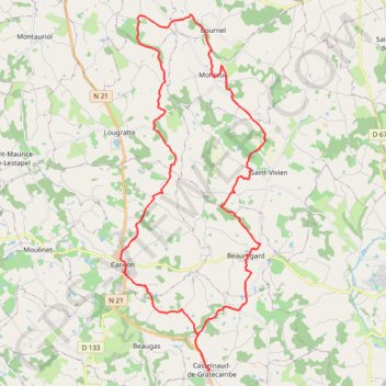 Circuit Haut Agenais - Castelnaud de Gratecambe GPS track, route, trail
