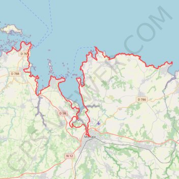 GR 34 : De Locquirec à Santec (Finistère) GPS track, route, trail
