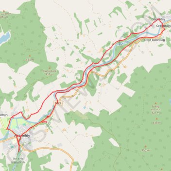 EMTB: Aberfeldy to Grandtully - Incl Rob Roy Way GPS track, route, trail