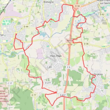 Bruz - Chartres de Bretagne - Orgères GPS track, route, trail