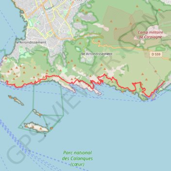 Traversée des Calanques Cassis - Marseille GPS track, route, trail