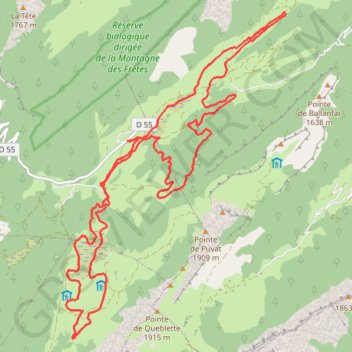 Ski de fond - Piste noire Plateau des Glières GPS track, route, trail