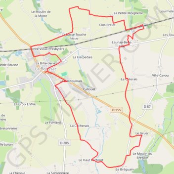 La Boussac tour du Bregain GPS track, route, trail