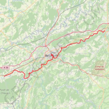 De Ranchot à Baume-les-Dames GPS track, route, trail