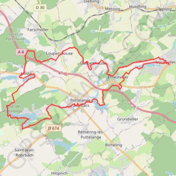 Porcinet - Woustviller GPS track, route, trail