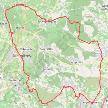 Tour de la Vaunage - Sommières GPS track, route, trail