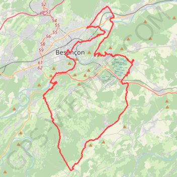 Autour de Saône GPS track, route, trail