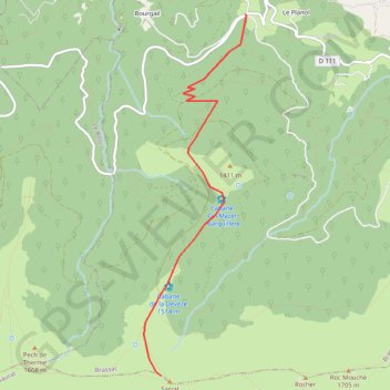 Sarrat de la Pelade depuis le col de Légrillou GPS track, route, trail
