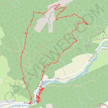 Vallon de La jarjatte, Forêt de Lus, Montagne de Clairet, Le Trabuech GPS track, route, trail