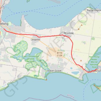 Geelong - Queenscliff GPS track, route, trail