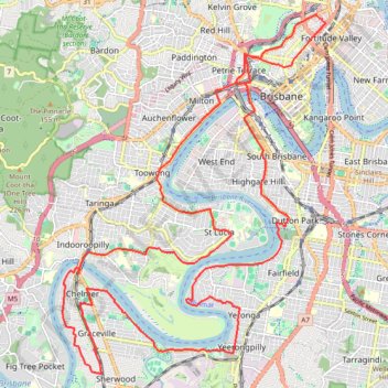 Brisbane River Loop GPS track, route, trail