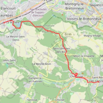 La Verrière à Saint Rémy-lès-Chevreuse GPS track, route, trail