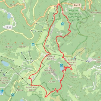 Sentier des Roches depuis le Hohneck GPS track, route, trail