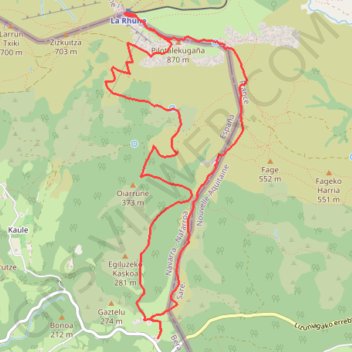 La Rhune depuis le Col de Lizuniaga en passant par la Venta Negra GPS track, route, trail