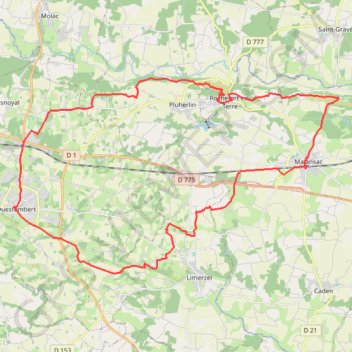 Route from Questembert to Rue du Centre GPS track, route, trail