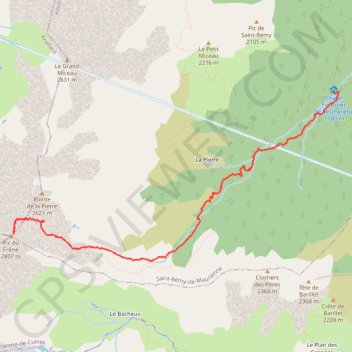 Pic du Frêne par l'arête N GPS track, route, trail