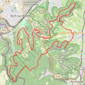 Esch-sur-Alzette GPS track, route, trail