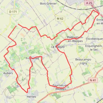 Les Weppes GPS track, route, trail