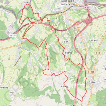 Golf bossey GPS track, route, trail