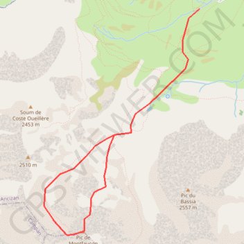 Pic de Monfaucon arête NE GPS track, route, trail