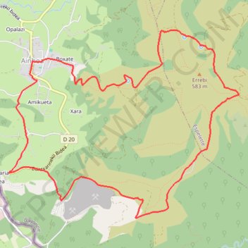 Circuit du calvaire d'Ainhoa GPS track, route, trail