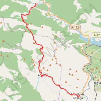 Traversée Villalangua - Murillo de Gallego GPS track, route, trail