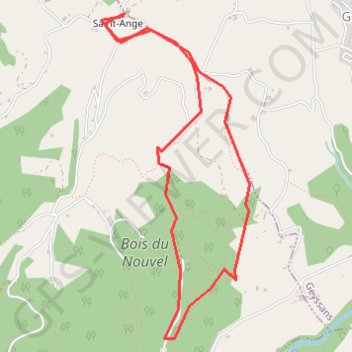 Saint ange et la Traversée de Mont Peyroux GPS track, route, trail