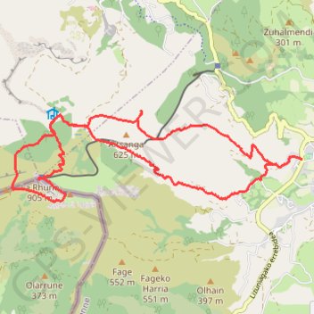 La Rhune depuis Sare GPS track, route, trail