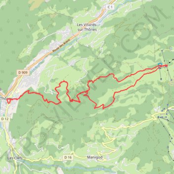 Beauregard, à partir de Thônes GPS track, route, trail