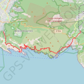 Marseille (les beaumettes) - Cassis GPS track, route, trail