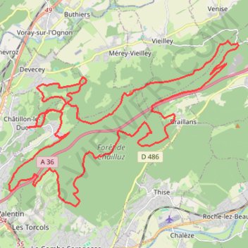 Dame Blanche (forêt de Chailluz) GPS track, route, trail