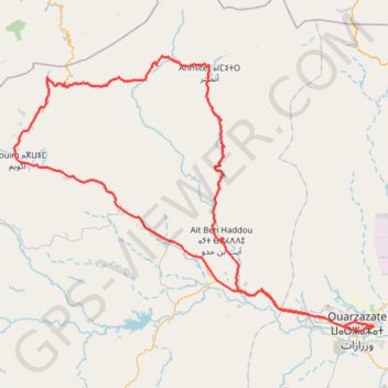 Maroc - Vallée de l’Ounila - Aït Ben Haddou GPS track, route, trail